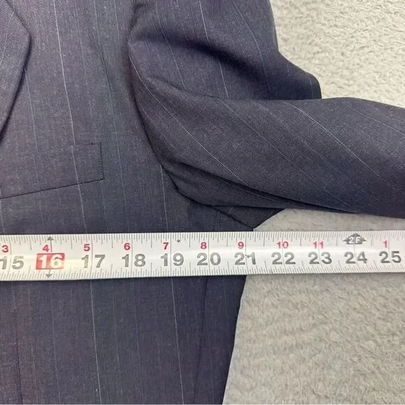 Holland & Sherry Savile Row Blazer Mens 42R Blue Bespoke Vintage USA Made Office